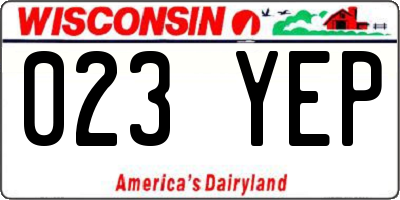WI license plate 023YEP