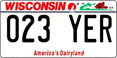 WI license plate 023YER