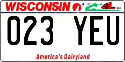 WI license plate 023YEU
