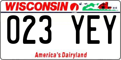 WI license plate 023YEY