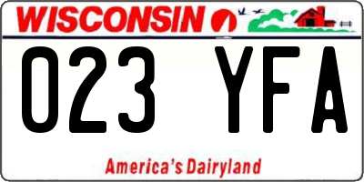 WI license plate 023YFA