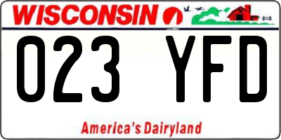 WI license plate 023YFD