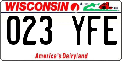 WI license plate 023YFE