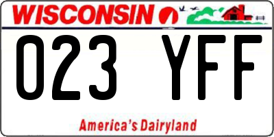 WI license plate 023YFF