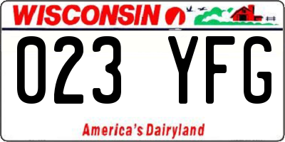 WI license plate 023YFG