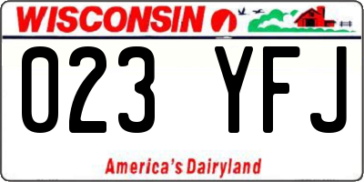 WI license plate 023YFJ