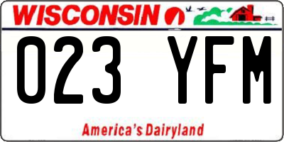 WI license plate 023YFM