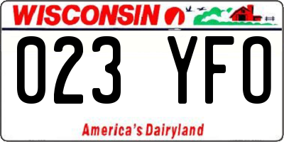 WI license plate 023YFO