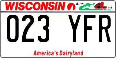 WI license plate 023YFR
