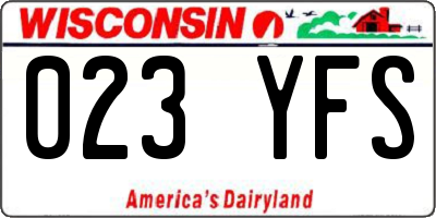 WI license plate 023YFS
