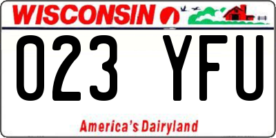 WI license plate 023YFU