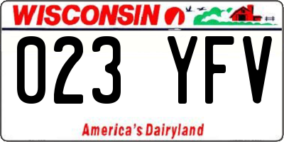 WI license plate 023YFV