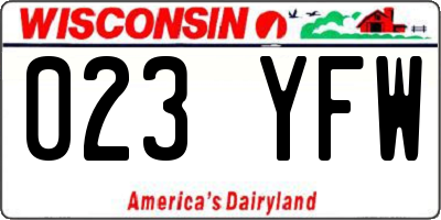 WI license plate 023YFW