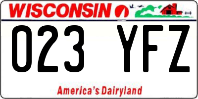WI license plate 023YFZ
