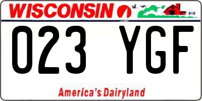 WI license plate 023YGF
