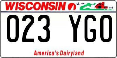 WI license plate 023YGO