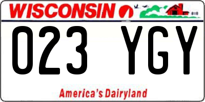 WI license plate 023YGY