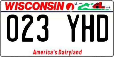 WI license plate 023YHD