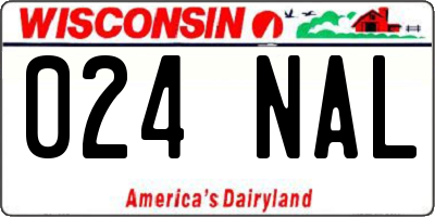 WI license plate 024NAL