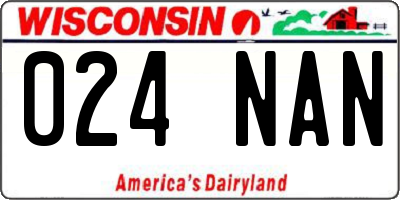 WI license plate 024NAN