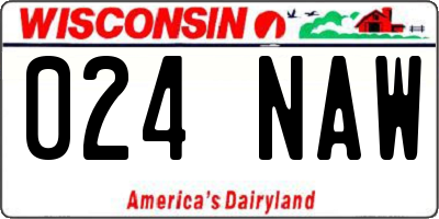 WI license plate 024NAW