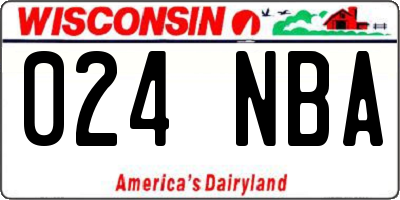 WI license plate 024NBA