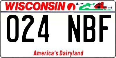 WI license plate 024NBF