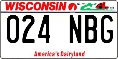 WI license plate 024NBG