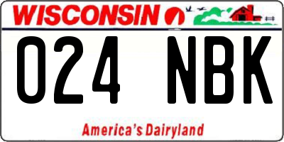 WI license plate 024NBK
