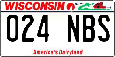 WI license plate 024NBS