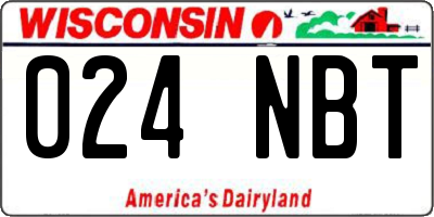 WI license plate 024NBT