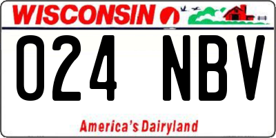 WI license plate 024NBV