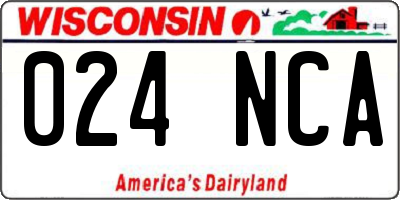 WI license plate 024NCA