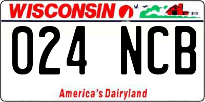 WI license plate 024NCB