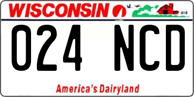 WI license plate 024NCD