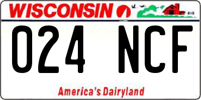 WI license plate 024NCF