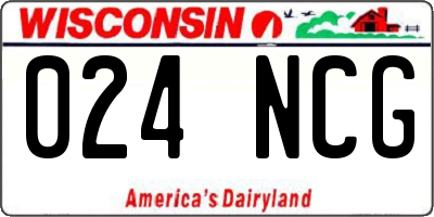 WI license plate 024NCG