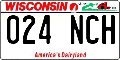 WI license plate 024NCH