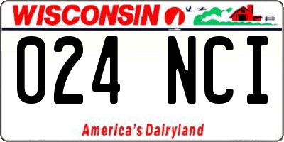 WI license plate 024NCI