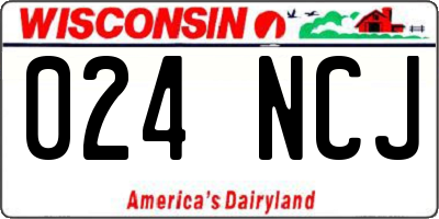 WI license plate 024NCJ