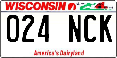 WI license plate 024NCK