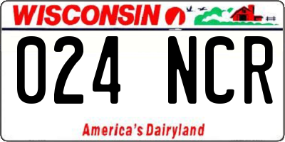 WI license plate 024NCR