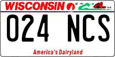 WI license plate 024NCS