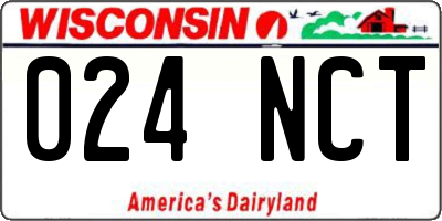 WI license plate 024NCT