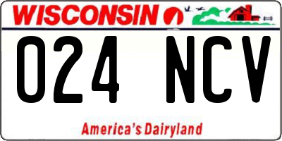 WI license plate 024NCV