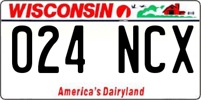 WI license plate 024NCX
