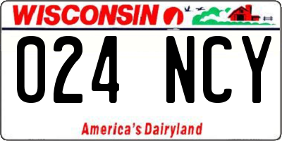 WI license plate 024NCY