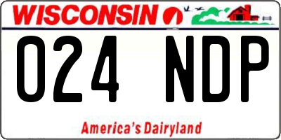 WI license plate 024NDP