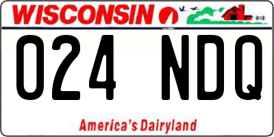 WI license plate 024NDQ