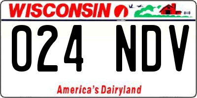 WI license plate 024NDV